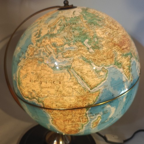 Seltener beleuchteter Weltglobus Mcm 15" hoch 10" Globus Licht funktioniert für Koreaner - Bild 8 von 15