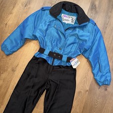 Nils Ski Suit One piece Snowsuit Snow Bib Vintage 1980s Iridescent USA Womens 12
