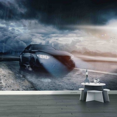 3D Car Sky Highway Landscape Wall Murals Wallpaper Murals Wall Sticker