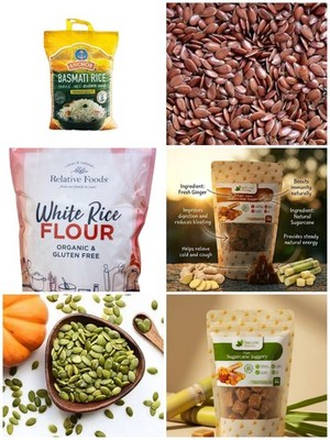 Ginger SugarCane Jaggery Basmati rice Sugar Cane Jaggery Pumpkin seed Rice Flour