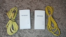 NETGEAR PL1000 Powerline 1000 v1 & V2 Wi-Fi Network Extender 2 Pack. W/ 2 Cables