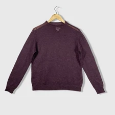 Y2K Calvin Klein Jeans Sheer Knit Sweater Womens L Burgundy Mohair Minimalist