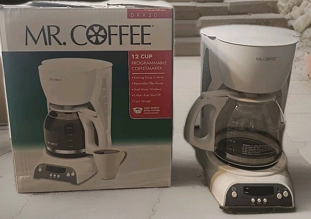 Mr Coffee 12 Cup Maker White DRX20 Dual Windows W Box Pause n