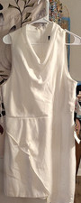 Adrianna Papell Ivory Sheath Dress Sleeveless V-Neck Zip Knee Length Size 18