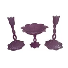 Pink Glass Candlestick Holder’s & Candy Dish Tulip Shaped Possibly Fenton