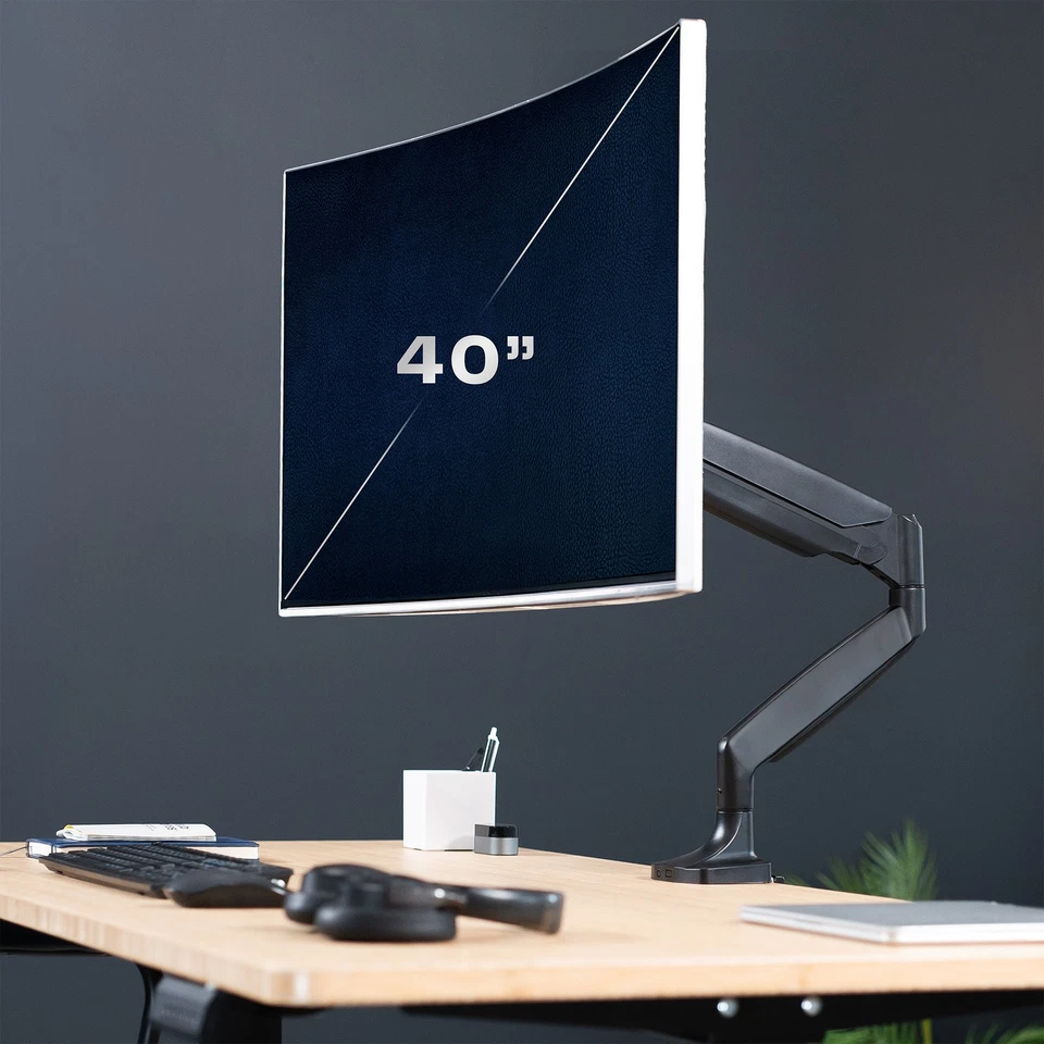 VIVO Single Ultrawide 40" Computer Monitor Desk Mount with Pneumatic Spring Arm - Image 2 of 4
