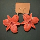 Women’s handmade Polymer Clay Orange Orchid Flower Earrings 🌺 — photo 1