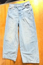 Boohoo MAN size 34 Blue jeans skater baggy Y2K Wide Leg Faded