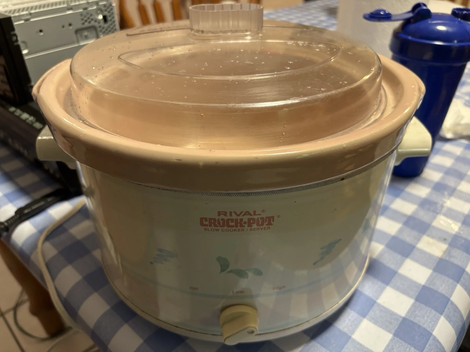 Rival Crock Pot 5 Quart Slow Cooker Model 3355 Rose Pastel Flower Vintage