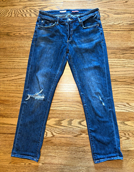 Anthropology Pilcro Women’s Slim Boyfriend Crop Distressed Jeans Size 28