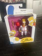NIP Jakks THE SIMPSONS Homer At Bat Baseball 5" Action Figure With Red Cap & Bat