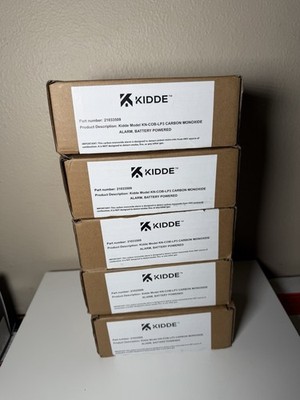 Lot of 5 NEW Kidde Carbon Monoxide Detector, Battery Powered Co Alarm With LED