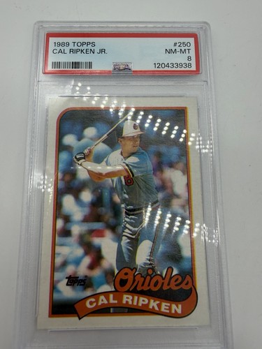 1989 Topps Cal Ripken JR #250 Baltimore Orioles HOF Graded PSA 8 -B8