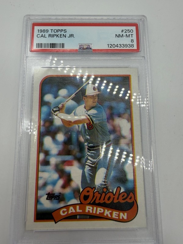 1989 Topps Cal Ripken JR #250 Baltimore Orioles HOF Graded PSA 8 -B8
