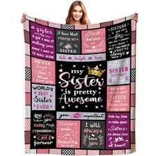 Sister Blanket Gifts for Women,Flannel Sister Throws and Blankets Birthday Ch...
