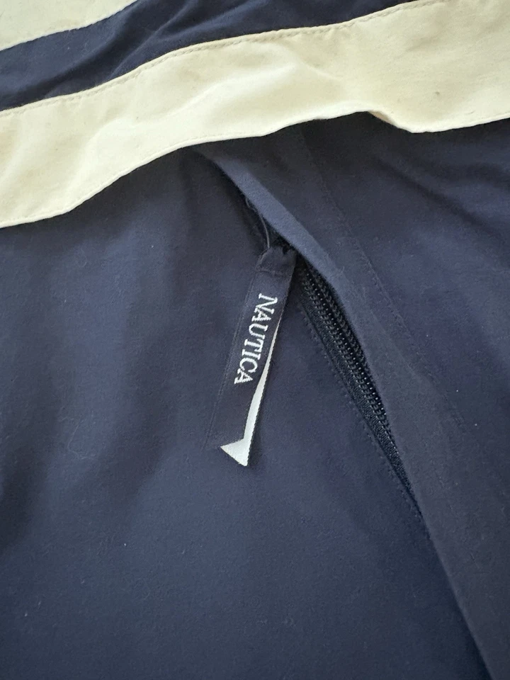 Jaqueta náutica reversível vintage veleiro soletrado vermelho marinho branco GG? - Imagem 2 de 4