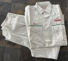 Vintage Riverside Coca Cola Coke Uniform 15 1/2 M Striped Shirt & Pants 36 x 30
