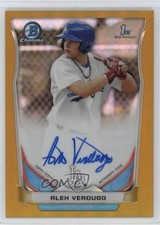 2014 Bowman Draft Chrome Pick Gold Refractor 2/50 Alex Verdugo #BCA-AV Auto 2h5