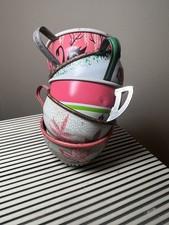 Vintage Ohio Art Tin Litho Children  s Tea Set Cups- 5 Assorted Prints