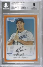 2011 Bowman Chrome Prospects Orange Refractor /25 Brett Lawrie BGS 9 MINT u2h