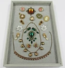 Vintage Estate Costume Jewelry Lot Mid Century Brooch Earrings Necklace +