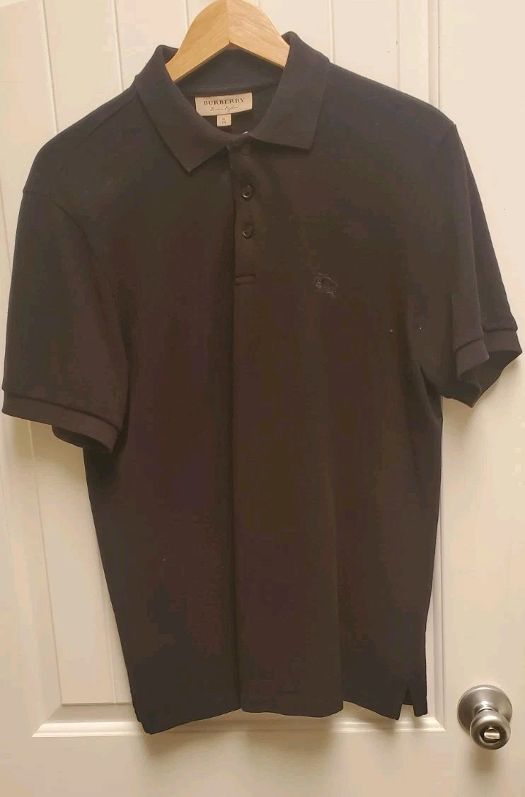 トップス Burberry london black nova poloshirt dl Burberry London Polo Shirt Mens L Nova Check Cotton Pique Classic
