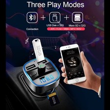 Car Bluetooth 5.0 FM Transmitter MP3 Player Fast Charging Dual USB Charger