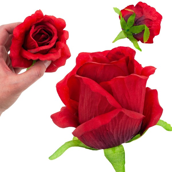 Rose Produkt Rosen Blume Kopf KÜNstliche Blumen WIE LIVE-ROT-image