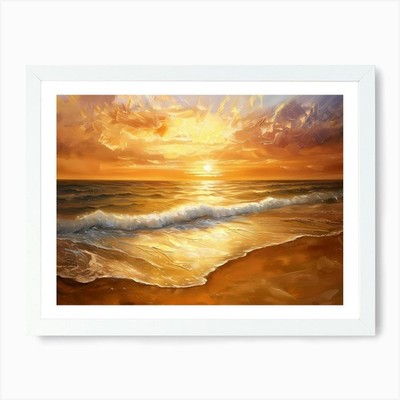 Sunset On The Beach Art Print Framed Wall Art Poster Canvas Print Picture