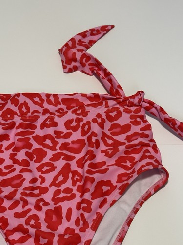 Dokotoo Tummy Control Tie Knot Swim Suits Floral Bottoms Pink Leopard MEDIUM - Picture 4 of 8