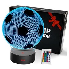 Soccer Gifts 3D Night Light for Boys 8-12, Christmas Stocking Stuffers for