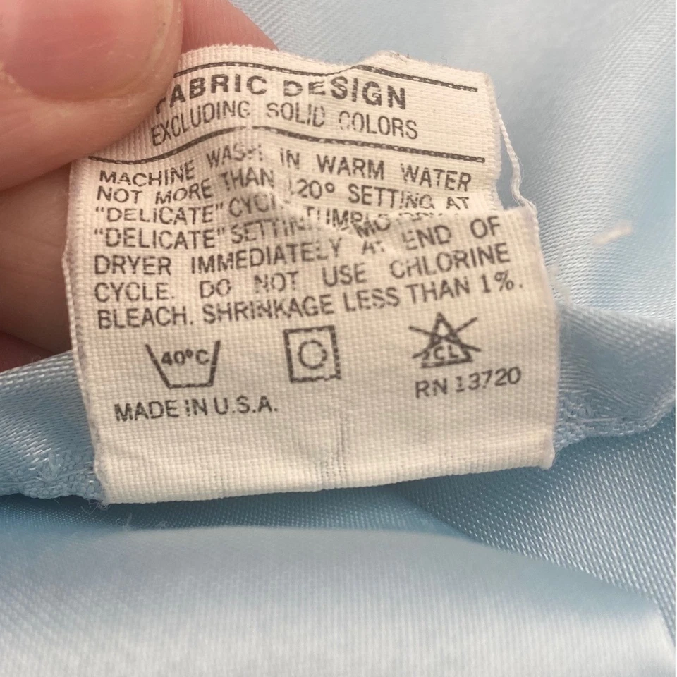 复古大号床缎面床单套装蓝色花卉刺绣扇形边缘很好美国 — 第 4/4 张图片