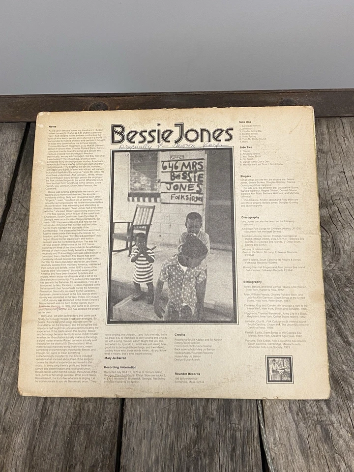 Signed Bessie Jones So Glad I'm Here Vinyl LP  Folk World Record 1975 Rounder Foto 3 de 4