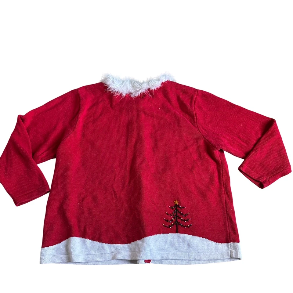 Vintage The Quacker Factory Christmas Sweater Womens Plus Size 2X Cardigan - Image 2 of 4