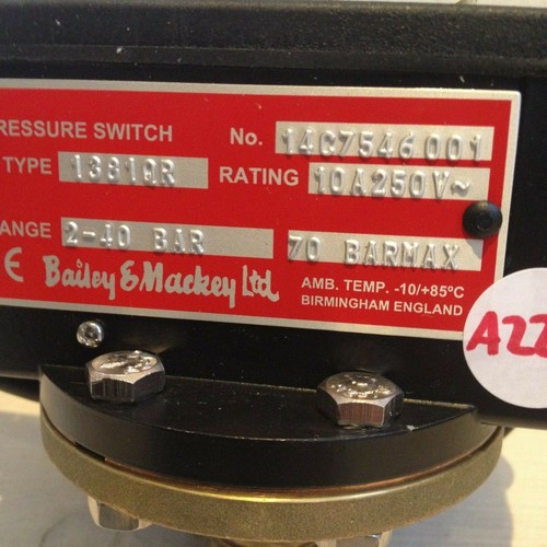 Bailey-Mackey Pressostato 1381 1381QR, da 2 a 40 bar, NUOVO - Foto 2 di 5