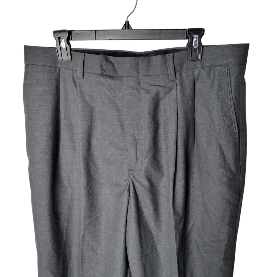 Pantalones de vestir lisos grises Concepts by Claiborne para hombre talla 40x29 Foto 4 de 4
