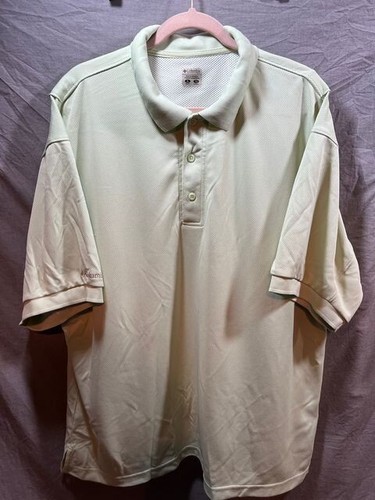 Columbia PFG Poloshirt Erwachsene Extra Large Beige Kurzarm Knopf Angeln Herren
