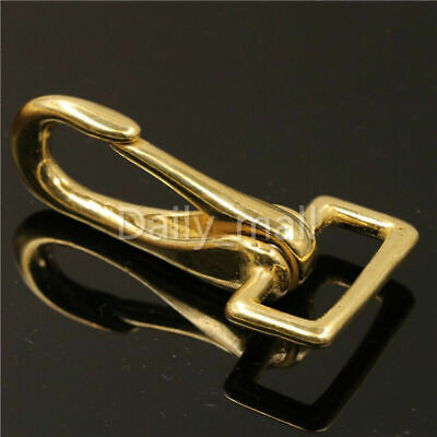 2.1" Solid Brass Fixed Eye Snap Hook Horse gear Marine Pet Rope Strap Clip 0# 
