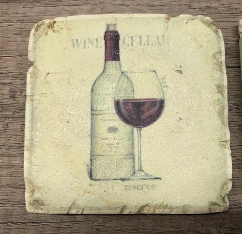 Naturestone - Wine & Drink Coasters (Set of 4) Cork Backing, Stackable - Picture 2 of 8