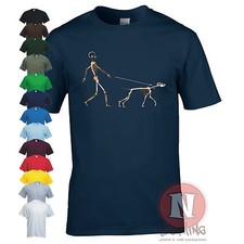Skelett Hund Walker T-Shirt Hunde Doggy Lustig Urban Kunst Banksy Stil