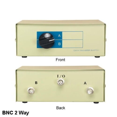 KNTK BNC 2 Way Data Transfer Switch Box Rotary Type for CCTV DVR Display Monitor - Afbeelding 1 van 1