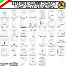 LETTERE E NUMERI ADESIVI CROMATI CROMATE LUCIDO SCRITTA AUTO MOTO CAMPER CAMION