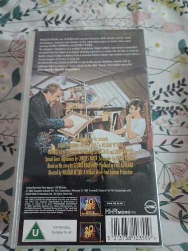 How to Steal a Million VHS Video Audrey Hepburn, New & Sealed FREE Post 28 - Picture 4 of 6