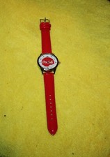 Montre-bracelet vintage ours polaires Coca-Cola 9" bracelet cuir rouge CC5012
