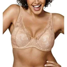 Playtex US4514 Love My Curves Lightly Lined Underwire Bra Beige Retail $42