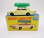 Vintage Matchbox #45B Ford Corsair & boat. VN Mint in F-box