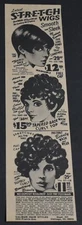 1970 Print Ad Stretch Wigs Smooth Sleek Instant Beauty Valmor Hair Styles Head