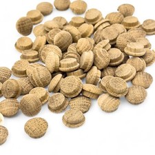 Pack of 12mm Oak Wood Mushroom Button Furniture Plugs for Holes Finished