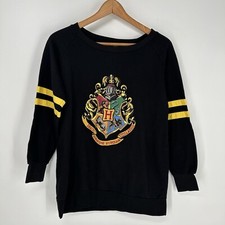 Harry Potter Sweatshirt Womens Small Black Universal Studios Patch Graphic