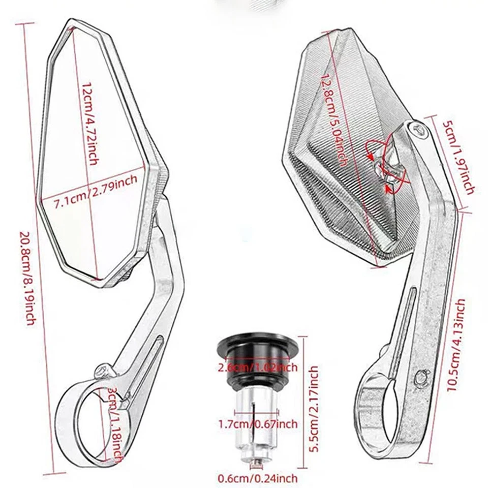 For Kawasaki VULCAN S EN650 ABS 2017-2024 CNC Handle Bar End Mirrors Rearview Foto 4 de 4